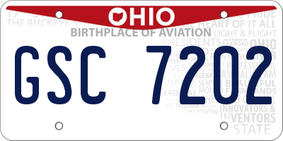 OH license plate GSC7202