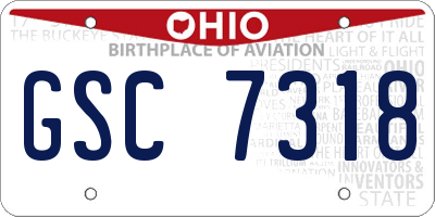 OH license plate GSC7318