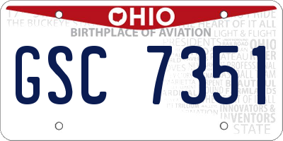 OH license plate GSC7351