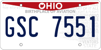 OH license plate GSC7551