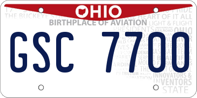 OH license plate GSC7700