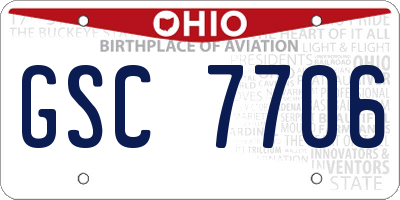 OH license plate GSC7706