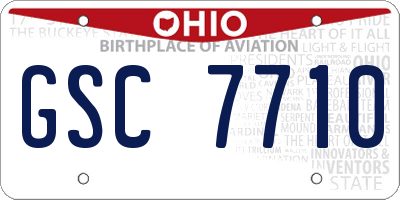 OH license plate GSC7710