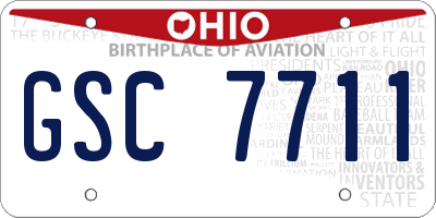 OH license plate GSC7711