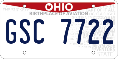 OH license plate GSC7722