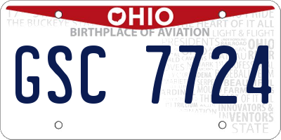 OH license plate GSC7724