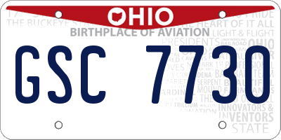 OH license plate GSC7730