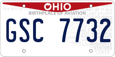 OH license plate GSC7732