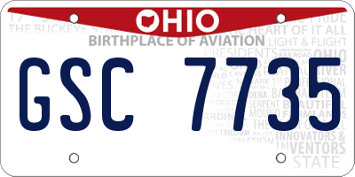 OH license plate GSC7735