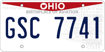 OH license plate GSC7741