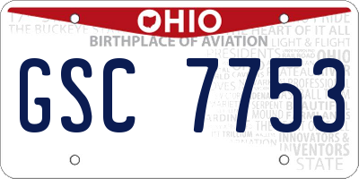 OH license plate GSC7753