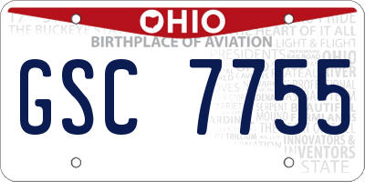 OH license plate GSC7755