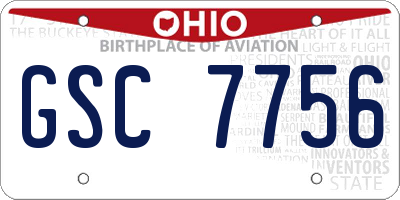 OH license plate GSC7756