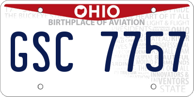 OH license plate GSC7757