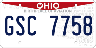 OH license plate GSC7758