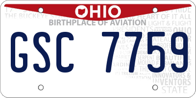 OH license plate GSC7759