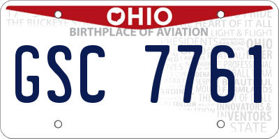 OH license plate GSC7761