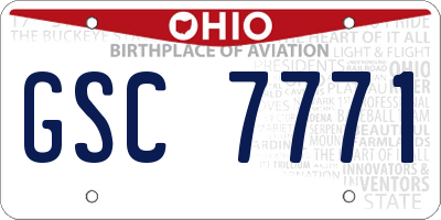 OH license plate GSC7771