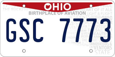 OH license plate GSC7773