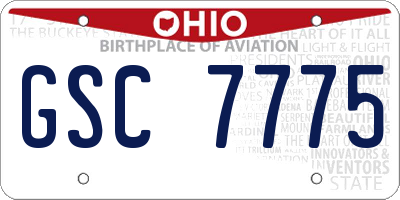 OH license plate GSC7775