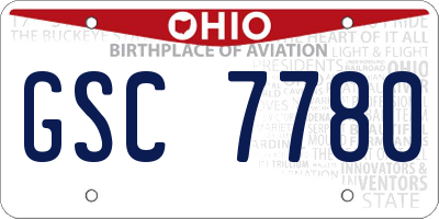 OH license plate GSC7780