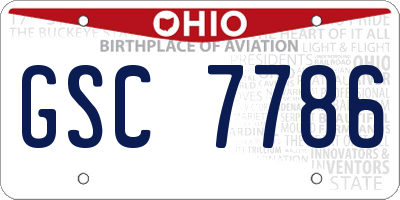 OH license plate GSC7786