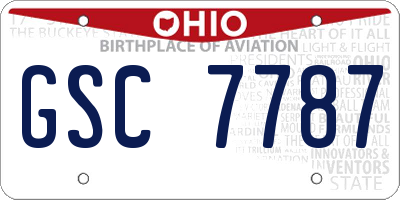 OH license plate GSC7787