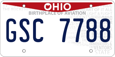 OH license plate GSC7788