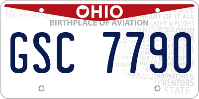 OH license plate GSC7790