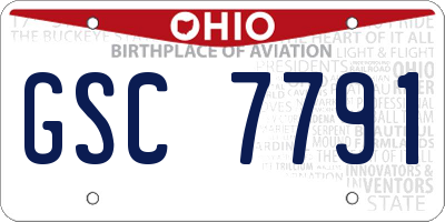 OH license plate GSC7791