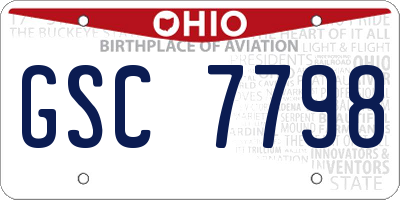 OH license plate GSC7798