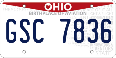 OH license plate GSC7836