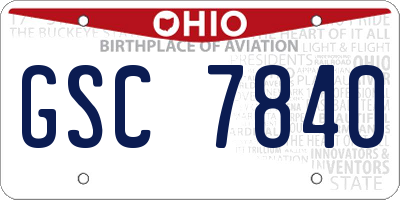 OH license plate GSC7840