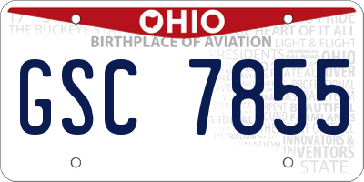 OH license plate GSC7855