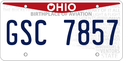 OH license plate GSC7857