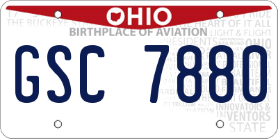 OH license plate GSC7880