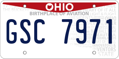 OH license plate GSC7971