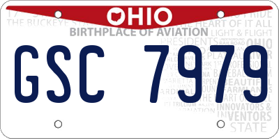 OH license plate GSC7979