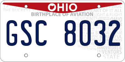 OH license plate GSC8032