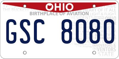 OH license plate GSC8080