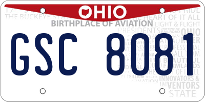 OH license plate GSC8081