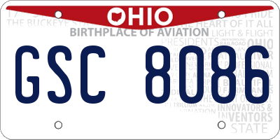 OH license plate GSC8086