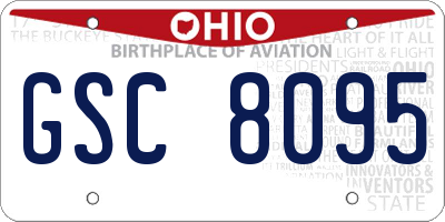 OH license plate GSC8095