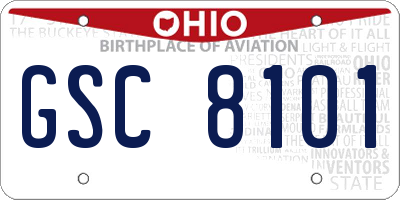 OH license plate GSC8101