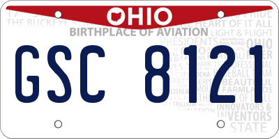 OH license plate GSC8121