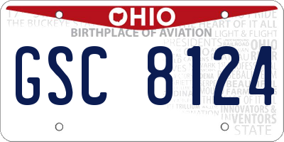 OH license plate GSC8124