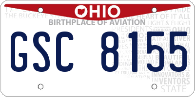 OH license plate GSC8155