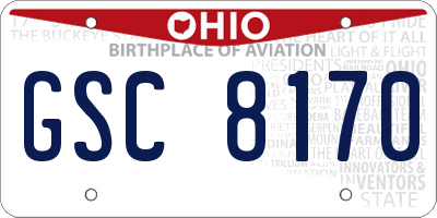 OH license plate GSC8170