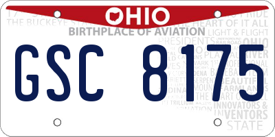 OH license plate GSC8175