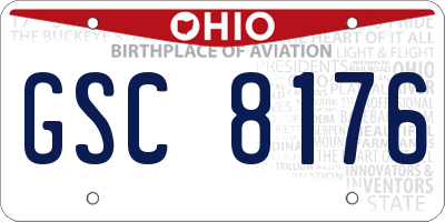 OH license plate GSC8176